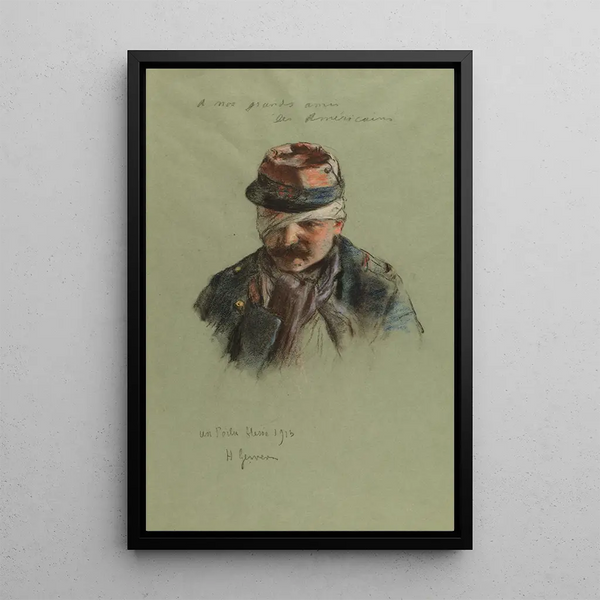 Ein verwundeter Soldat - Henri Gervex — gerahmtes Bild an der Wand