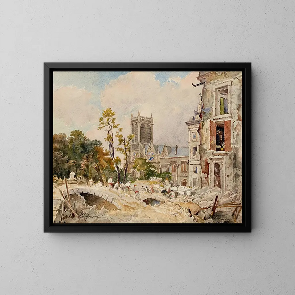 Kloster der Vögel - Henri Laurent Mouren — gerahmtes Bild an der Wand
