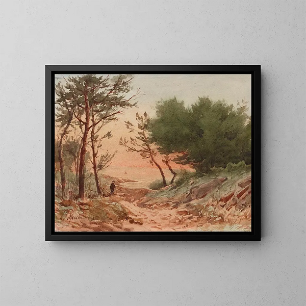 Landschaft - Henri Laurent Mouren — gerahmtes Bild an der Wand