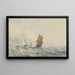 Ansicht auf das offene Meer mit drei Segelschiffen - Henri Le Hon — gerahmtes Bild an der Wand