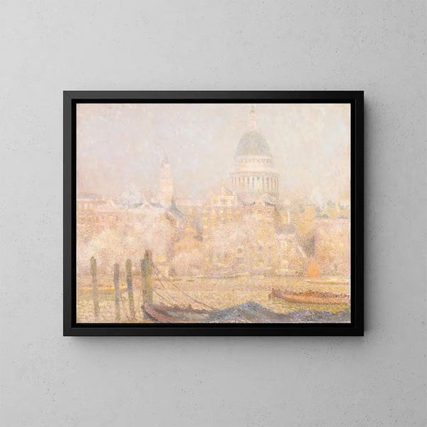 Saint-Paul depuis la rivière, soleil du matin en hiver - Henri Le Sidaner — gerahmtes Bild an der Wand