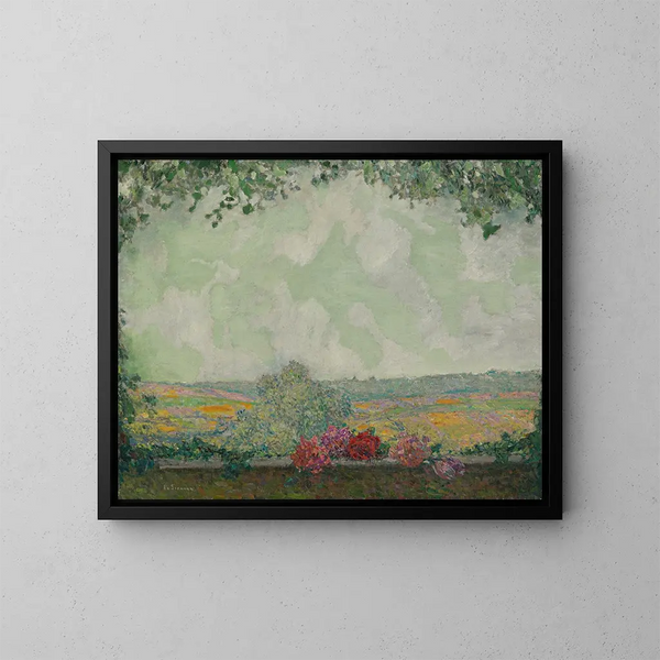 Aussicht auf die Terrasse - Henri Le Sidaner — gerahmtes Bild an der Wand