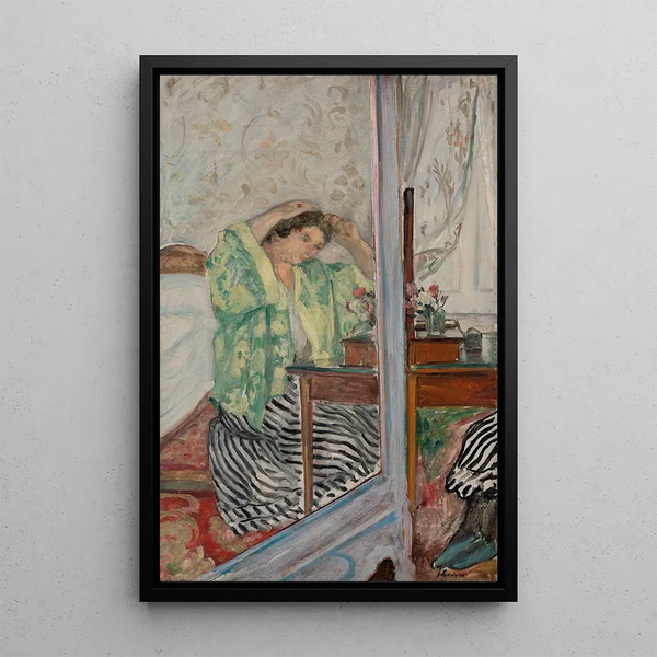 Frau bei ihrer Toilette - Henri Lebasque — gerahmtes Bild an der Wand
