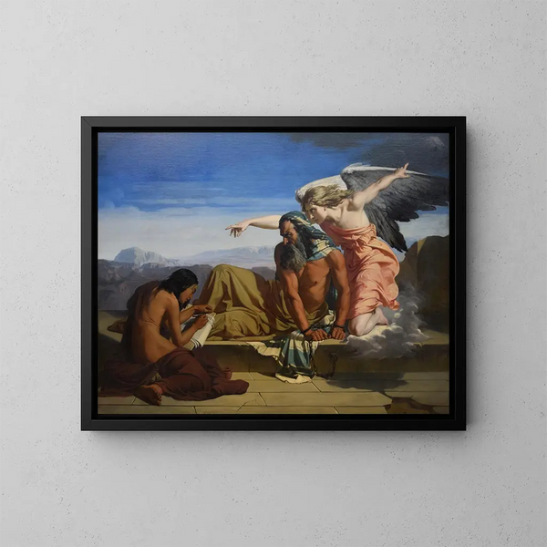 Henri Lehmann - Jérémie Prophet, der seine Prophezeiungen diktiert — gerahmtes Bild an der Wand