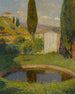 Bassin ouest du Parc de Marquayrol avec vue sur l'atelier d'Henri Martin - Henri Martin — Ansicht des Kunstwerks