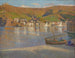Fünf Fischer und ihr gestrandetes Boot am Strand in Collioure - Henri Martin — Ansicht des Kunstwerks