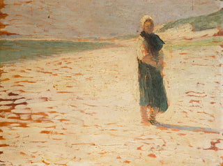 Henri Martin - Femme en costume local debout sur une plage.webp