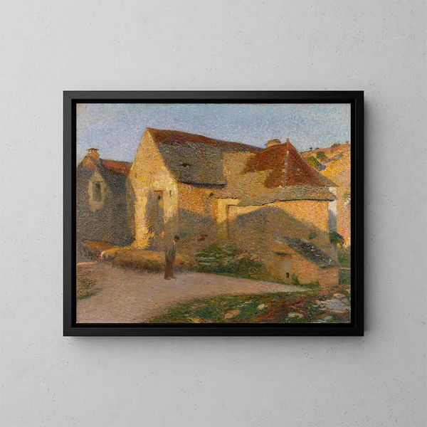Die alte Haus in den letzten Sonnenstrahlen - Henri Martin — gerahmtes Bild an der Wand