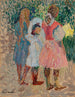 Drei kleine Mädchen im Garten an einem Sommermorgen - Henri Martin — Ansicht des Kunstwerks