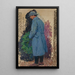 Studie für das Denkmal für die Toten L'homme mit einem Trauerkranz aus Lorbeer - Henri Martin — gerahmtes Bild an der Wand