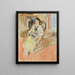 Junge sitzende Mädchen in gelber Robe - Henri Matisse — gerahmtes Bild an der Wand