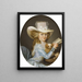 Portrait einer jungen Frau mit ihrem Hund - Henri Nicolas van Gorp — gerahmtes Bild an der Wand