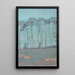 Landschaft blau mit Schafen - Henri Rivière — gerahmtes Bild an der Wand