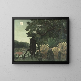 Der Schlangenbeschwörer - Henri Rousseau — gerahmtes Bild an der Wand