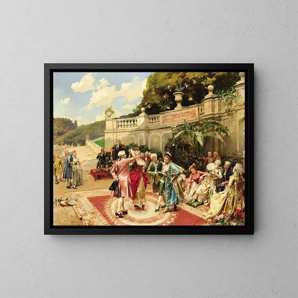 Die Gartenparty - Henri Victor Lesur — gerahmtes Bild an der Wand