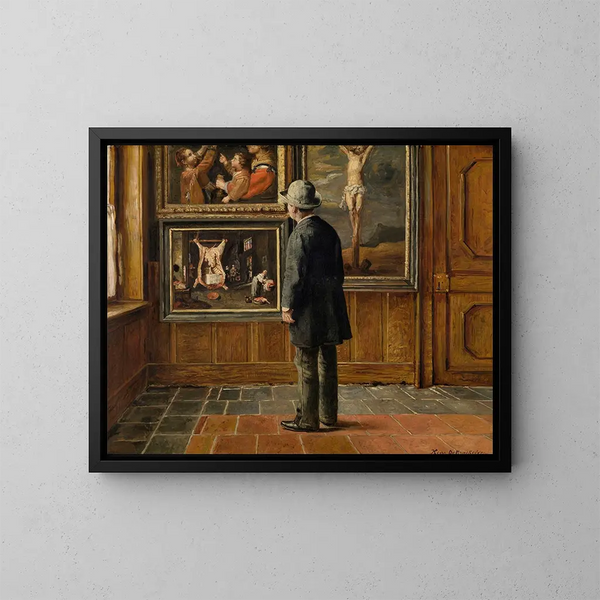 L'amateur d'art - Henri de Braekeleer — gerahmtes Bild an der Wand