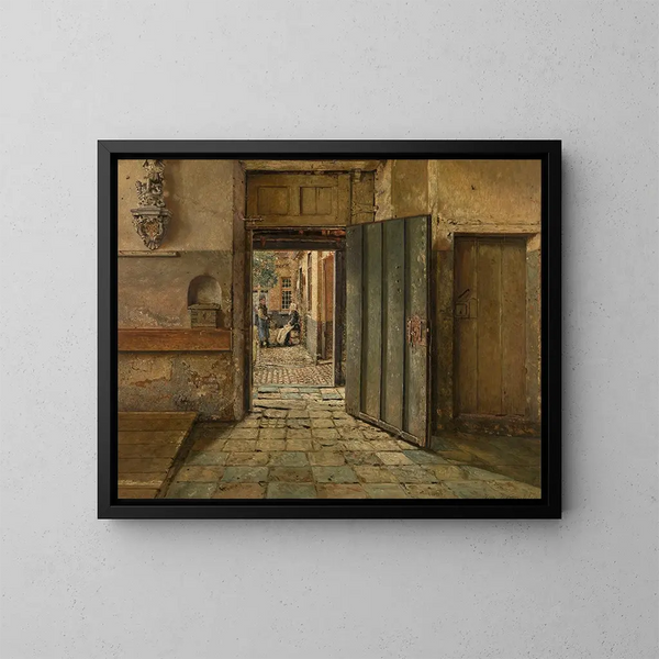 La Conversation - Henri de Braekeleer — gerahmtes Bild an der Wand