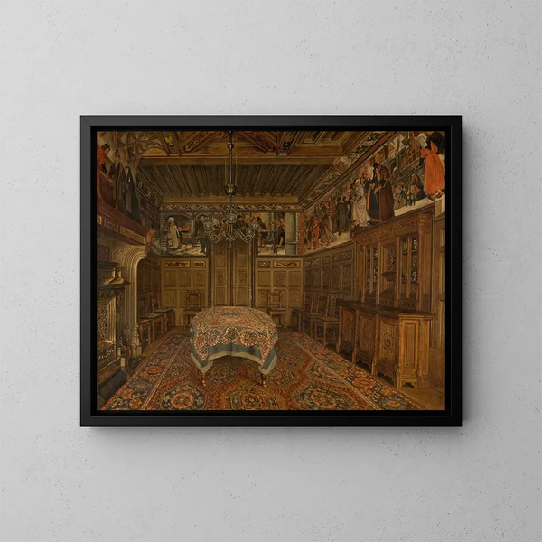 Das Esszimmer beim Künstler Henri Leys - Henri de Braekeleer — gerahmtes Bild an der Wand