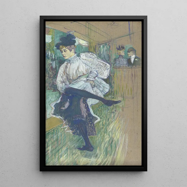 Jane Avril tanzend - Henri de Toulouse-Lautrec — gerahmtes Bild an der Wand