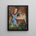 D- Kunstdruck eines Blumenhändlers mit einem Mädchen, das aus dem Fenster schaut - Henrik Nielsen — gerahmtes Bild an der Wand