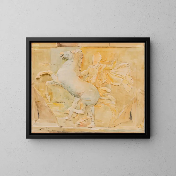 Zentralmedaillons des Fries von Phidias am Parthenon - Henry Bacon — gerahmtes Bild an der Wand