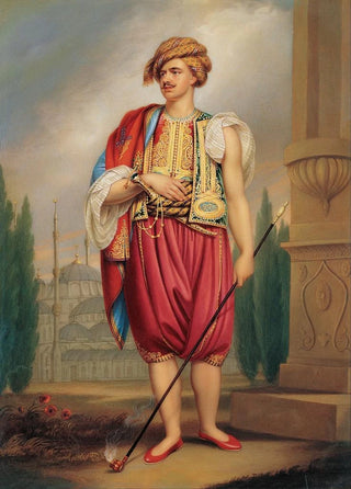 Henry Bone - A Portrait of Thomas Hope in Turkish Costume.webp
