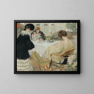 Damen beim Tee trinken - Henry Caro-Delvaille — gerahmtes Bild an der Wand