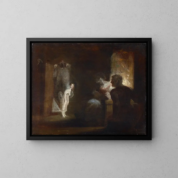 Undine betritt das Haus des Fischers und seiner Frau - Henry Fuseli — gerahmtes Bild an der Wand