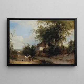 Henry John Boddington - Travellers Outside A Country Inn.webp