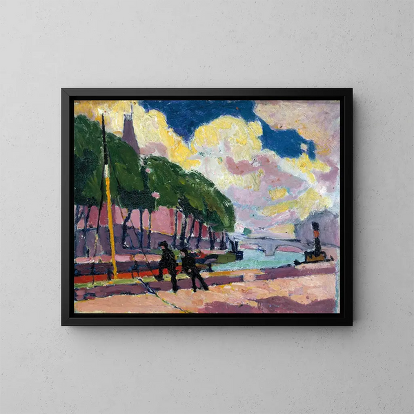 auf den Ufern der Seine - Henry Lyman Saen — gerahmtes Bild an der Wand