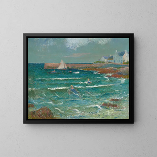 Baignade à la mer à Lomener - Henry Moret — gerahmtes Bild an der Wand