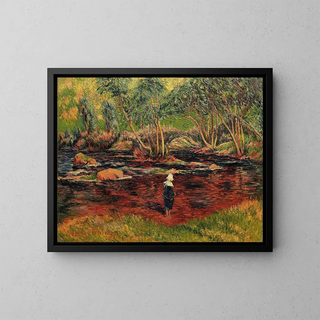 Henry Moret - Bretonne de PontAven les pieds dans la rivire.webp