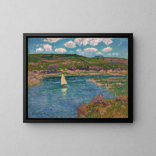 Fluss von Pont-Aven, Finistère - Henry Moret — gerahmtes Bild an der Wand