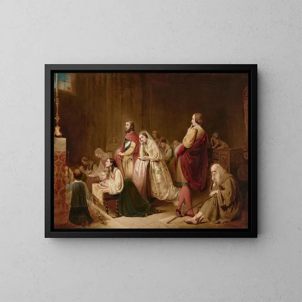 La première rencontre de Pétrarque et Laure - Henry Nelson O'Neil | O'Neil — gerahmtes Bild an der Wand