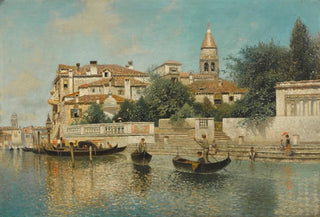 Henry Pember Smith - Gondolas on a Venetian canal.webp