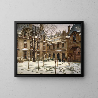 Der Garten des Musée Carnavalet, Schneeeffekt - Henry Tenr — gerahmtes Bild an der Wand