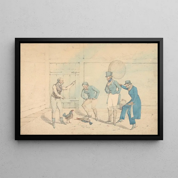 Henry Thomas Alken - A Cockfight Watched by Four Men in an OutHouseThe Death.webp