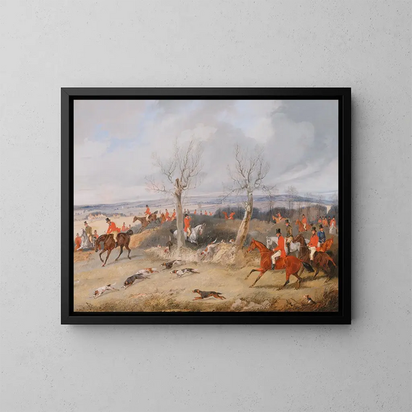 Jagdszene in vollem Lauf - Henry Thomas Alken — gerahmtes Bild an der Wand