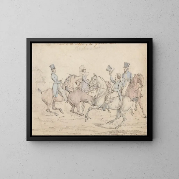 Promenade matinale - Henry Thomas Alken — gerahmtes Bild an der Wand