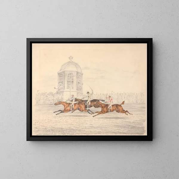 L-Ankunft des St Leger von Doncaster - Henry Thomas Alken — gerahmtes Bild an der Wand