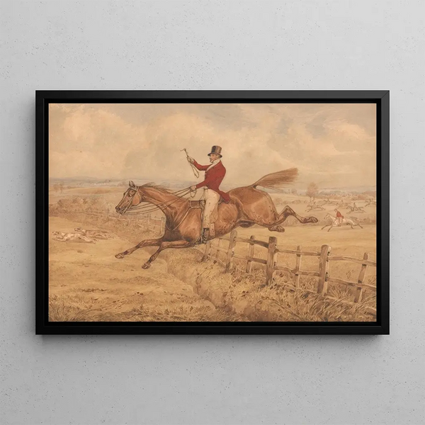 Henry Thomas Alken - Topping a Flight of Rails and Coming Well into the Next Field.webp