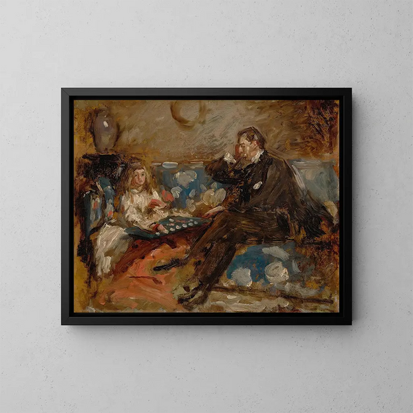 Hugh Hammersley und seine Tochter Eve - Henry Tonks — gerahmtes Bild an der Wand