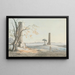 Vestiges du temple de Jupiter Olympien avec vue sur Ortygie Syracuse - Henry Tresham — gerahmtes Bild an der Wand