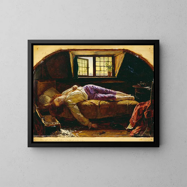 La Mort de Chatterton - Henry Wallis — gerahmtes Bild an der Wand