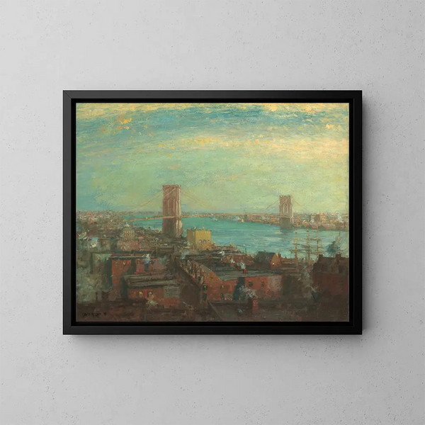 Brooklyn Bridge - Henry Ward Ranger — gerahmtes Bild an der Wand