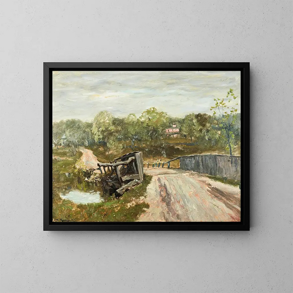 Die Steinmauer - Henry Ward Ranger — gerahmtes Bild an der Wand