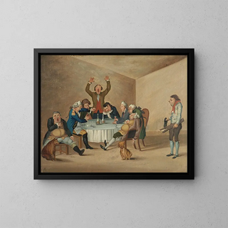 Eine lange Geschichte - Henry William Bunbury — gerahmtes Bild an der Wand