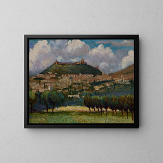 Italienisches Landschaftsgemälde - Henryk Dietrich — gerahmtes Bild an der Wand