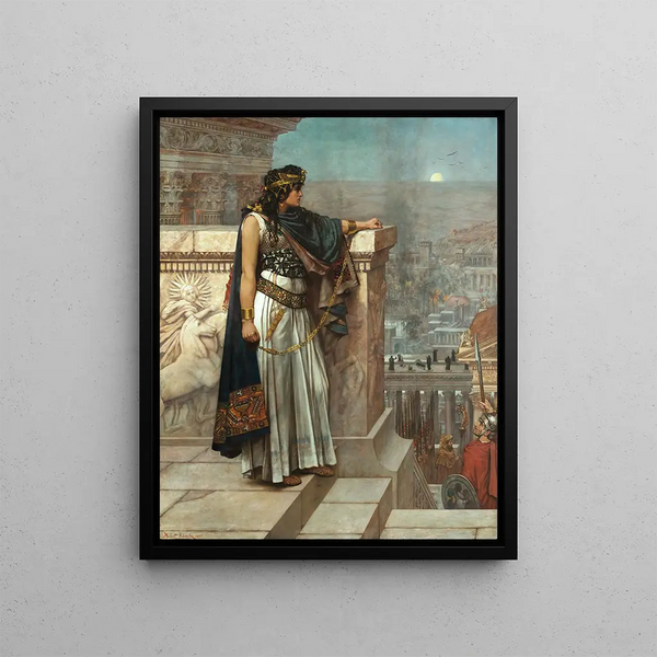 Der letzte Blick von Zenobia auf Palmyra - Herbert Gustave Schmalz — gerahmtes Bild an der Wand