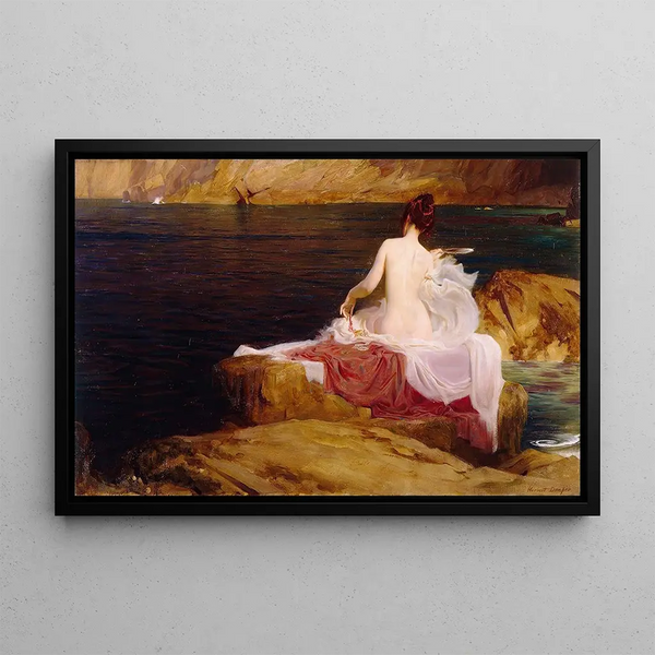 Île de Calypso - Herbert James Draper — gerahmtes Bild an der Wand